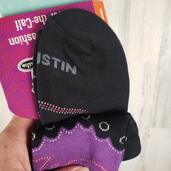 NWT Justin Boots Fashion Cushioned Sole Over The Calf Socks Women's Size Small - Picture 7 of 8